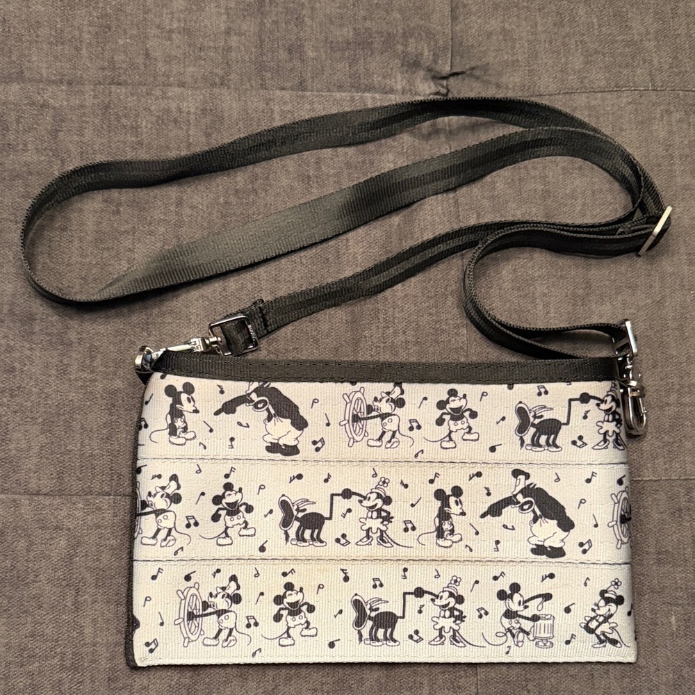 Disney Character Print Crossbody Bag Harvey Seatbelt Bag Steamboat Willie